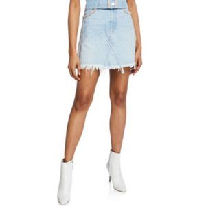 7 FAM Frayed Denim Fringe Skirt